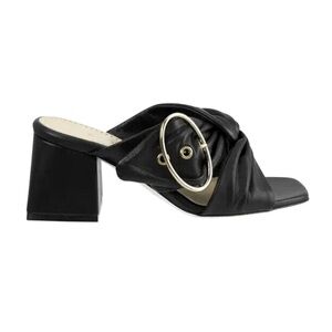 NEW Ron White Black Twist Buckle Sandals, Size 8